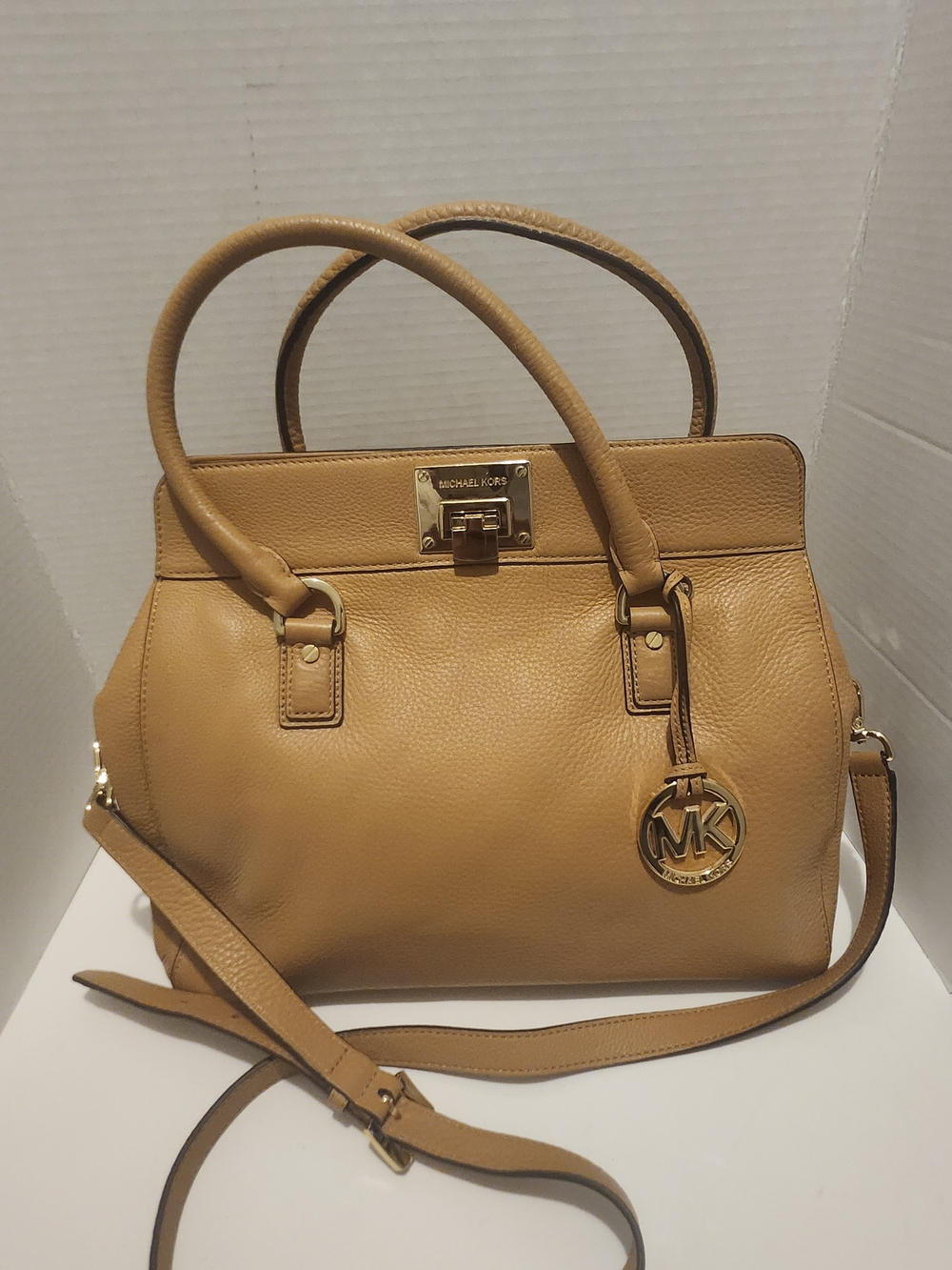 Michael Kors Tan Leather Satchel with Gold Hardware